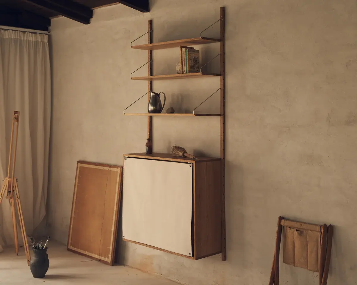 Frama Shelf Library Canvas Cabinet Section Natural Oak / Canvas H1852 W80