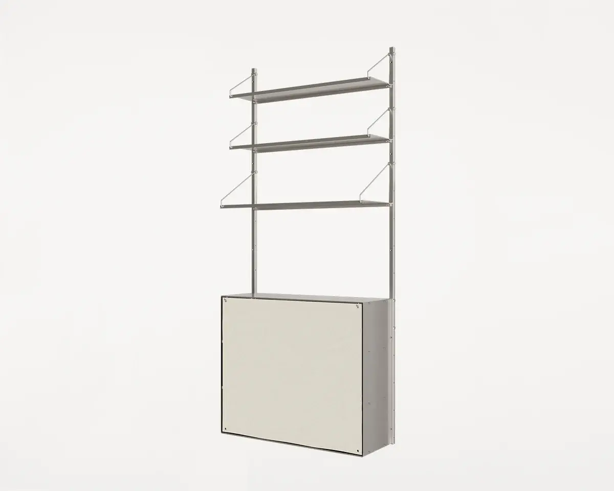 Frama Shelf Library Canvas Cabinet Section Stainless Steel / Canvas - H1852 W80