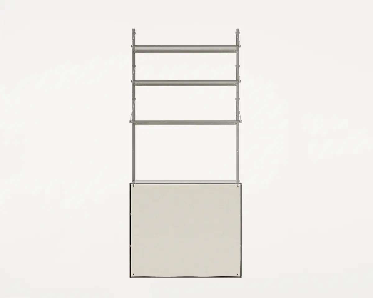 Frama Shelf Library Canvas Cabinet Section Stainless Steel / Canvas - H1852 W80
