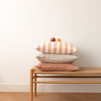 Linge Particulier Cushion Cover Linen Brown Checks 40x60