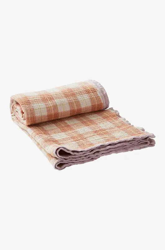 Ellos Blanket Muslin Orange Pink 130x170