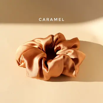 Marram Scrunchie Silk Plant Dyed Caramel Large
