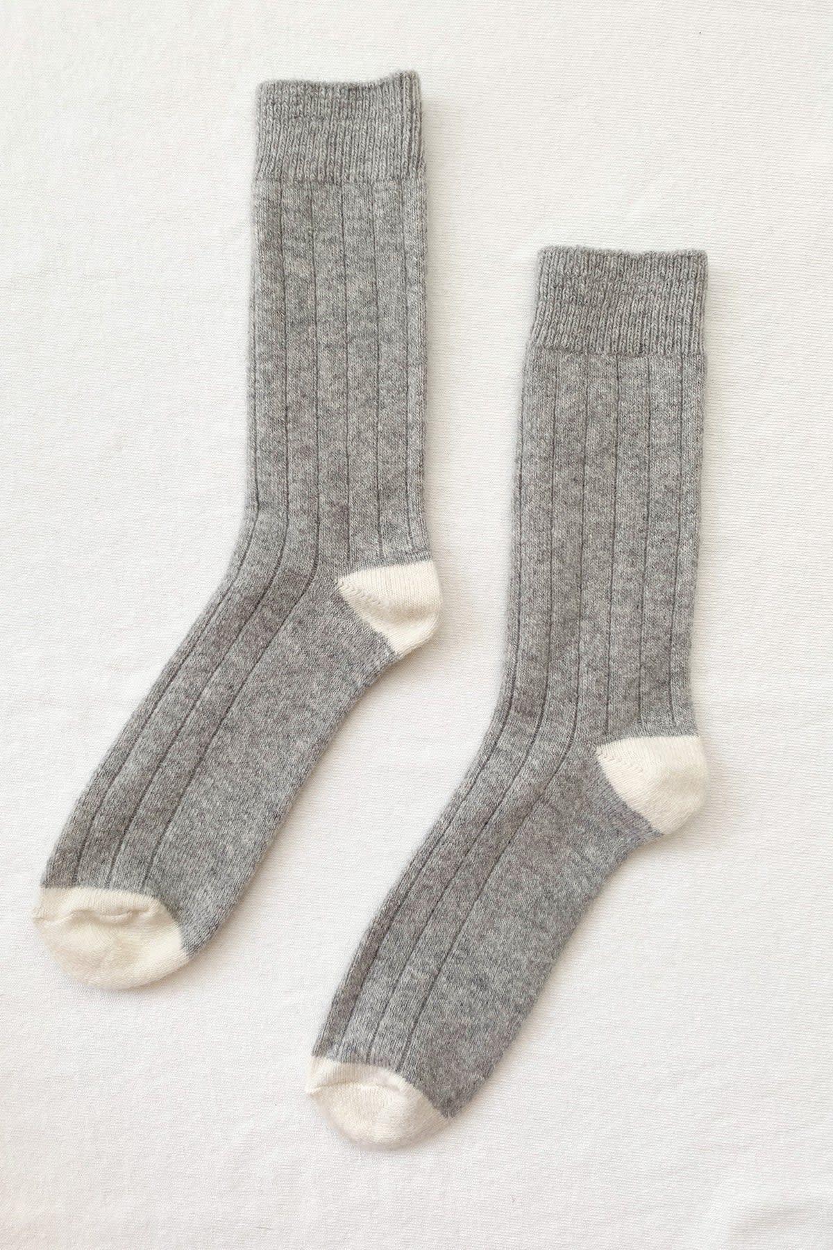 Le Bon Shoppe Extended Classic Cashmere Socks Grey Melange