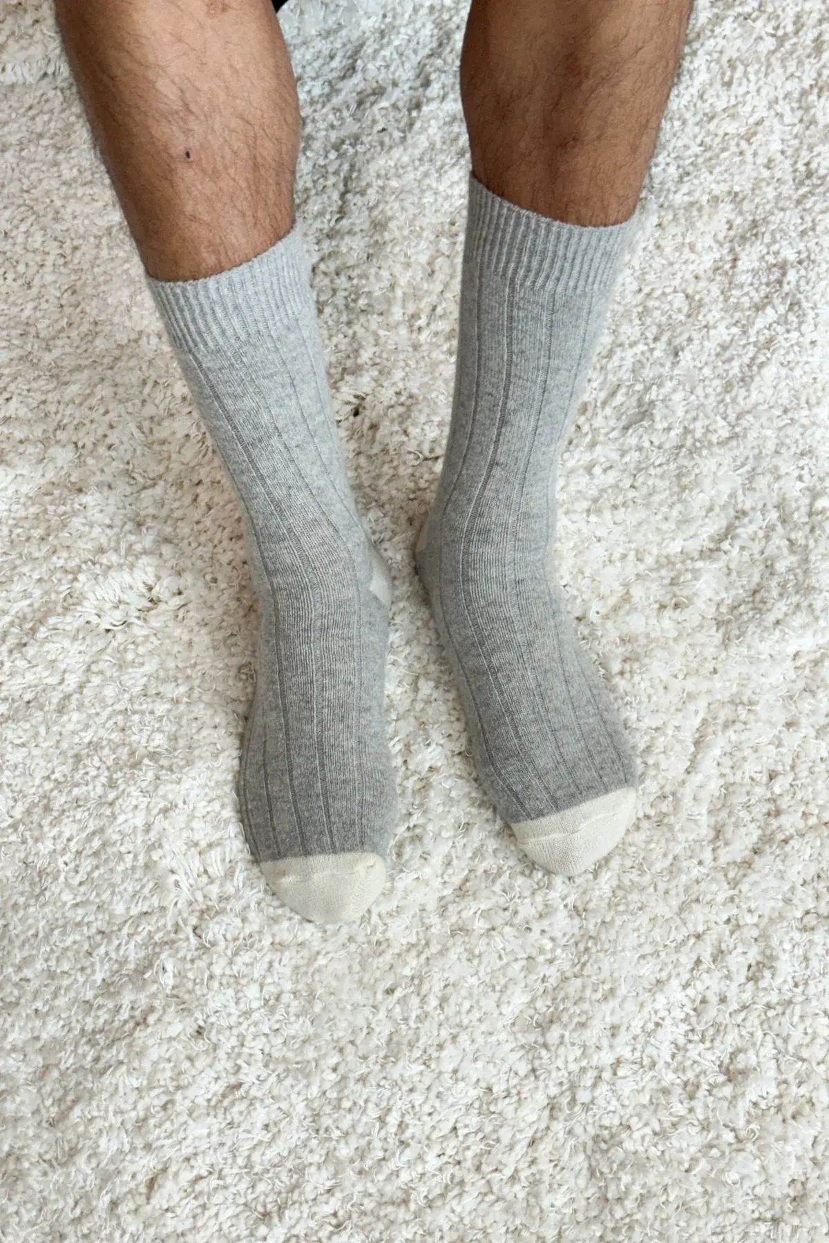 Le Bon Shoppe Extended Classic Cashmere Socks Grey Melange
