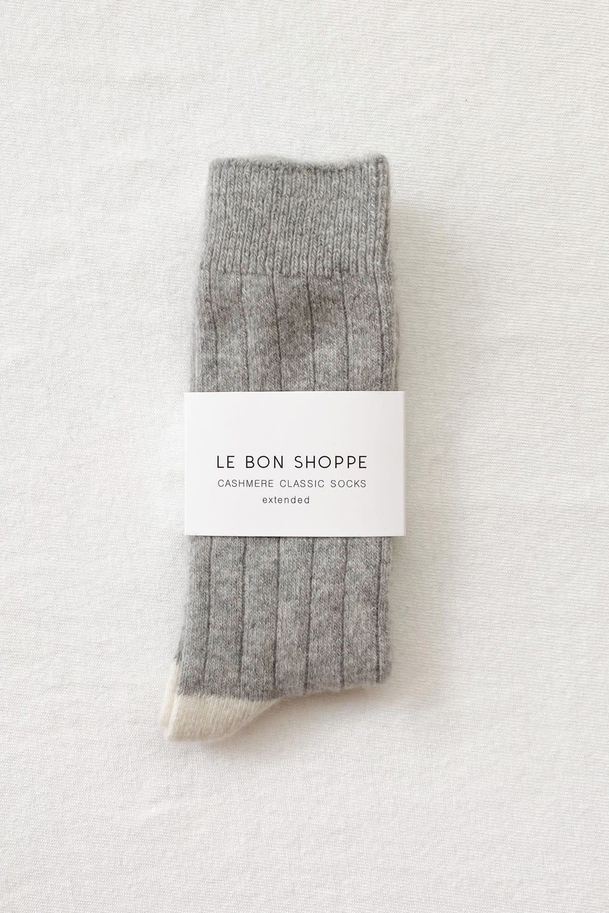Le Bon Shoppe Extended Classic Cashmere Socks Grey Melange