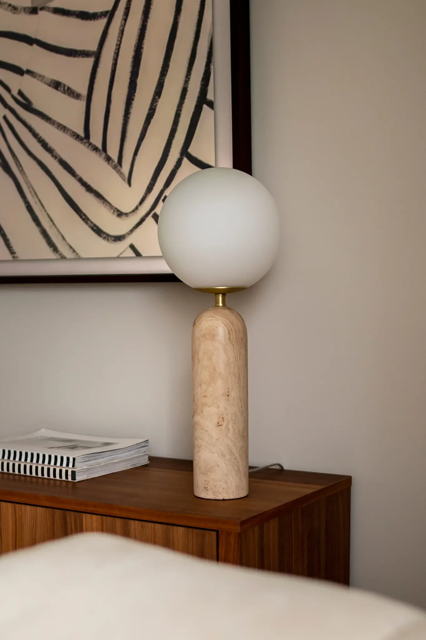 Globen Lighting Table Lamp Torrano Travertine