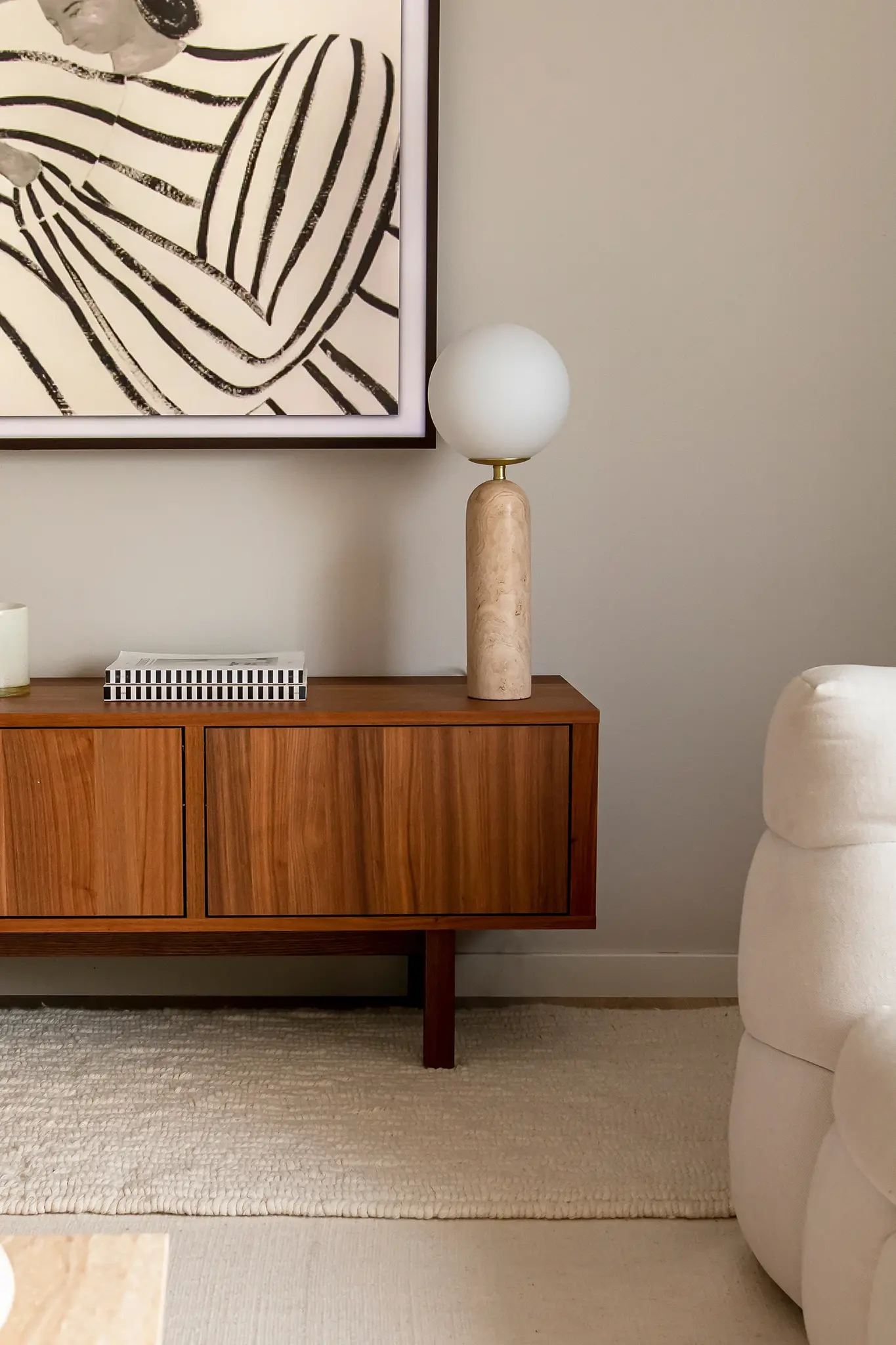 Globen Lighting Table Lamp Torrano Travertine