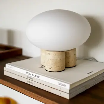 Globen Lighting Table Lamp Mammut Travertine Small