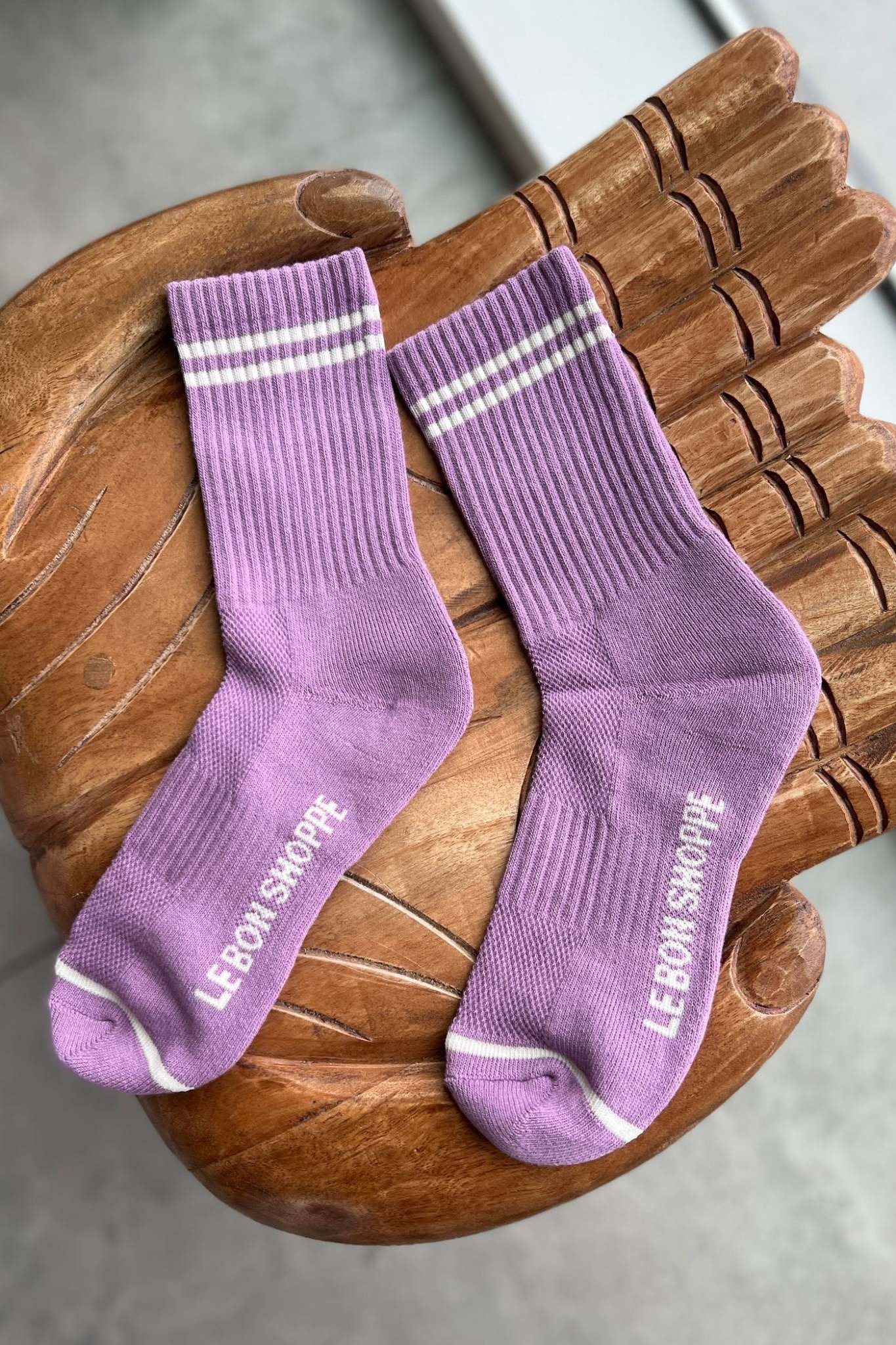 Le Bon Shoppe Boyfriend Socks Grape OS