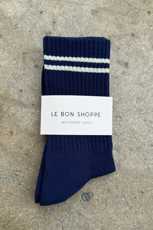 Le Bon Shoppe Boyfriend Socks Navy OS