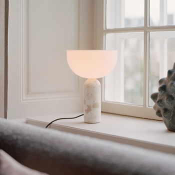 New Works Table Lamp Kunis Breccia Marble White