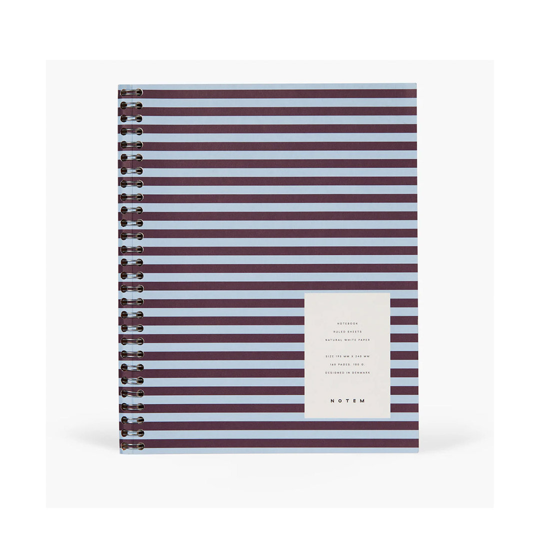 Notem Notebook Nela Large Wirebound Bordeaux Blue