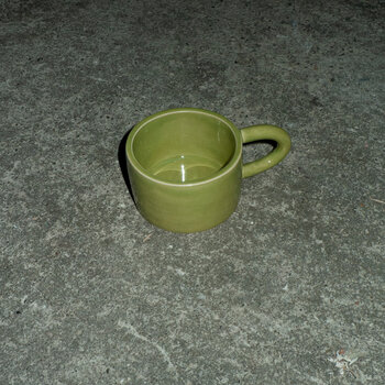 Almond in a Glass Cup Round Handle Moss