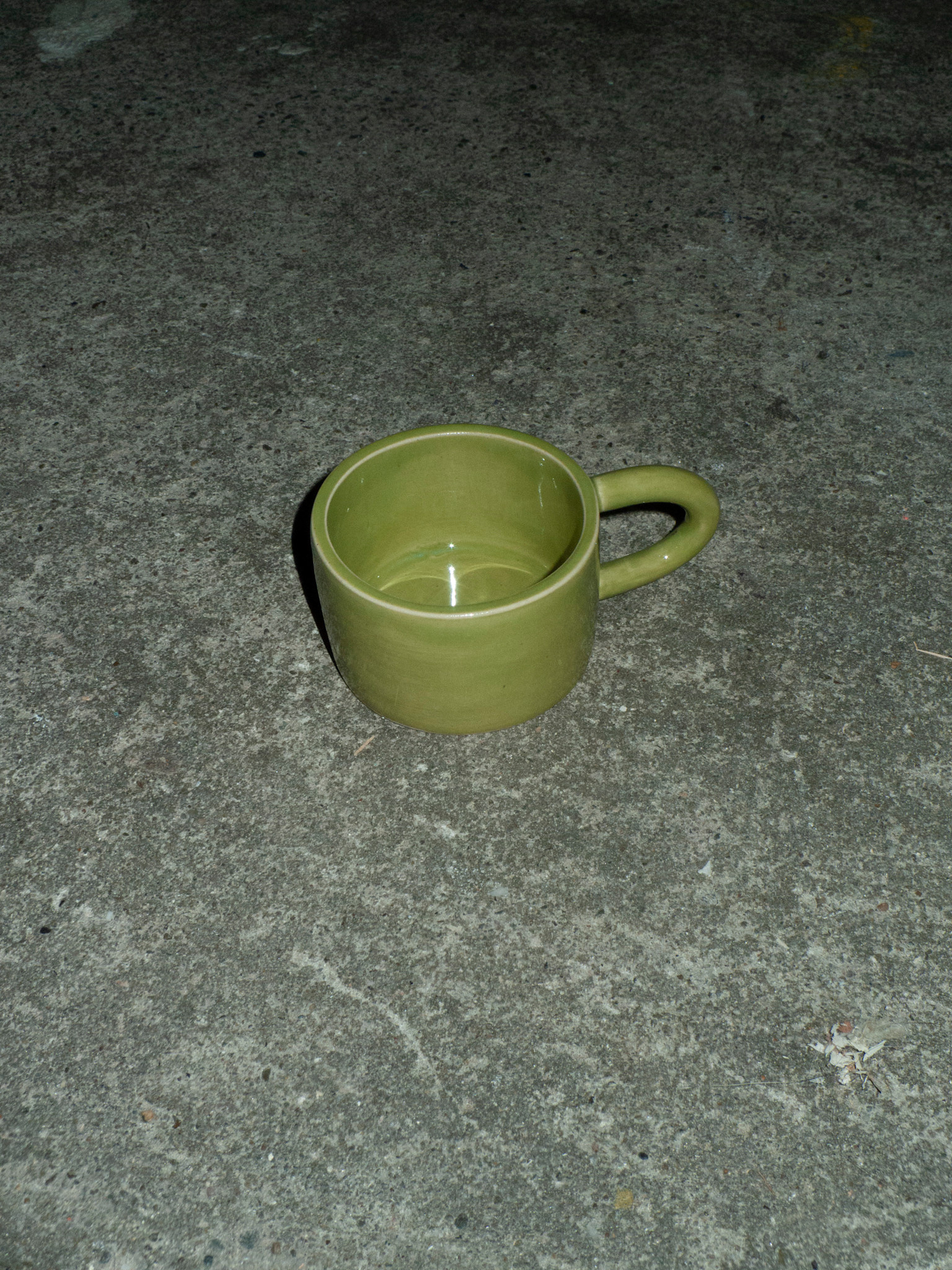 Almond in a Glass Cup Round Handle Moss