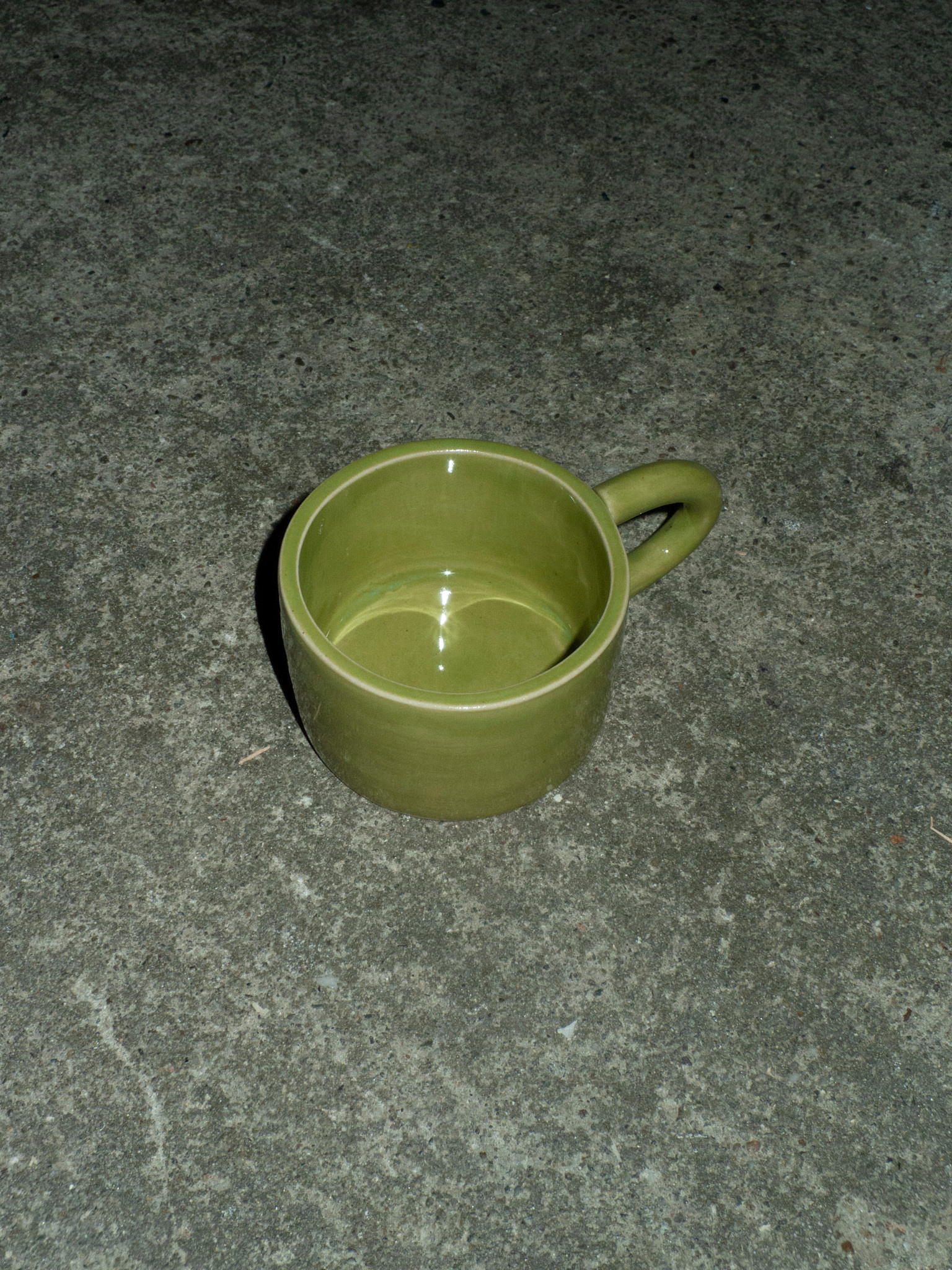 Almond in a Glass Cup Round Handle Moss