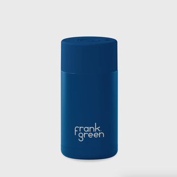 Green Frank Ceramic Reusable Cup Button Lid Deep Ocean
