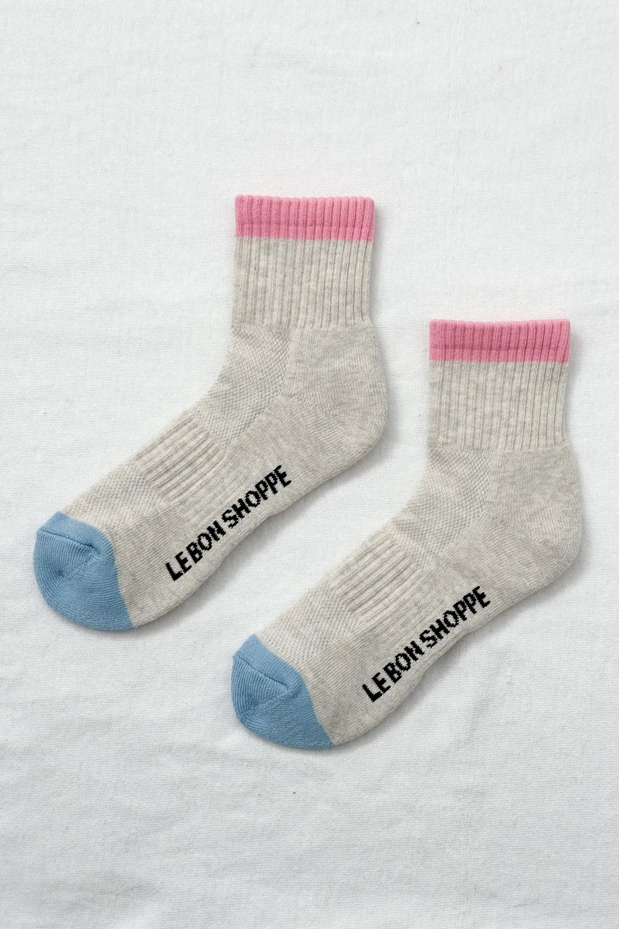 Le Bon Shoppe Girlfriend Socks Color Block Grey Pink