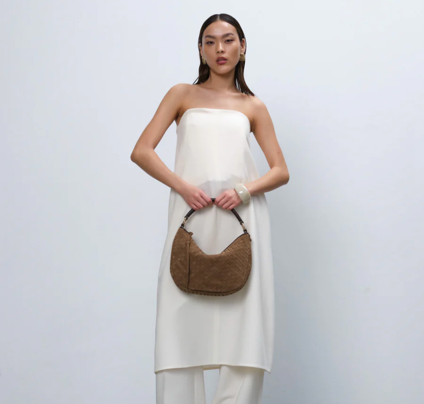 Adax Shoulder Bag Rozzano Marlin Braided Latte