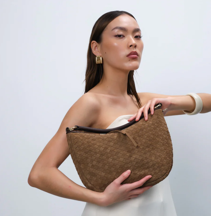 Adax Shoulder Bag Rozzano Marlin Braided Latte