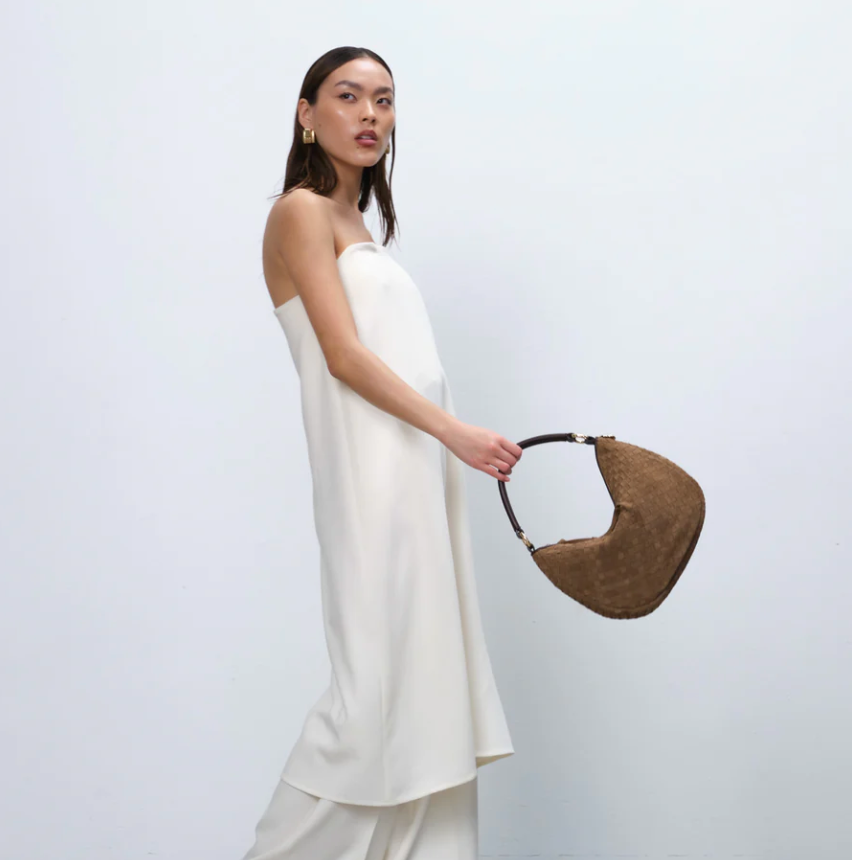 Adax Shoulder Bag Rozzano Marlin Braided Latte