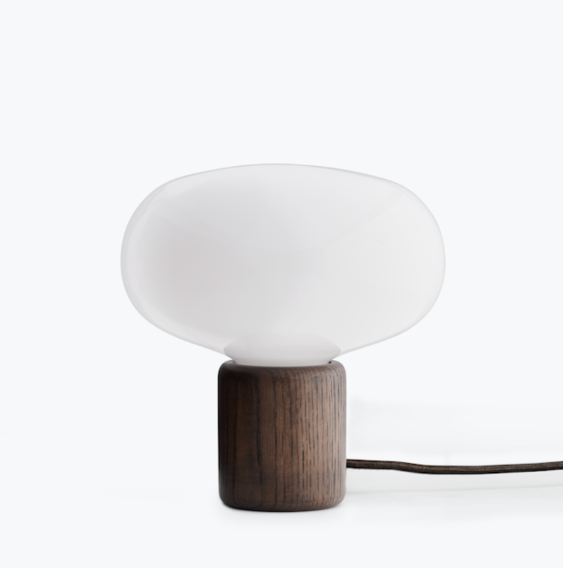 Globen Lighting Table Lamp Karl Johan Smoked Oak w. White Opal Glass