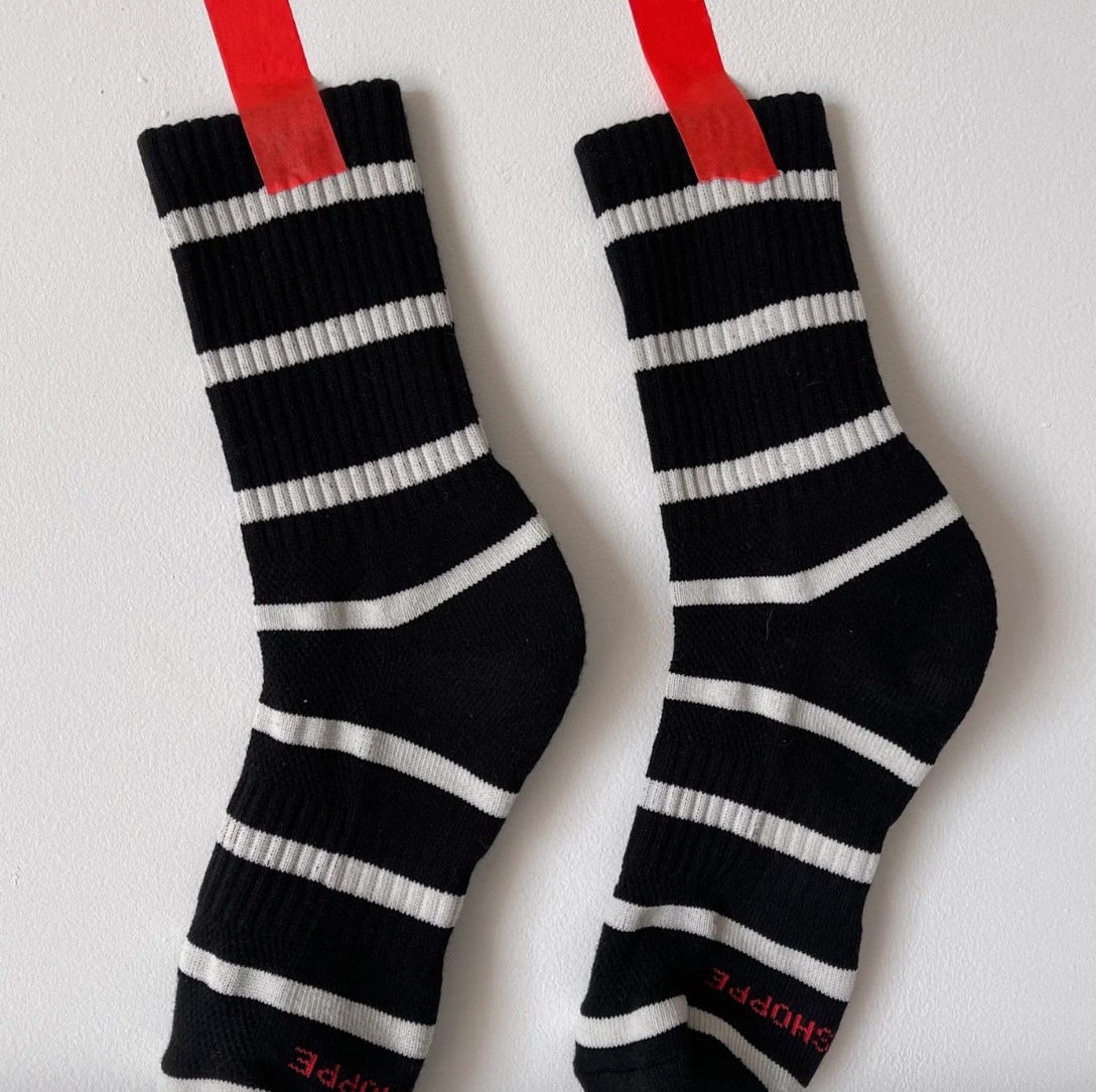 Le Bon Shoppe Boyfriend Socks Black Stripe