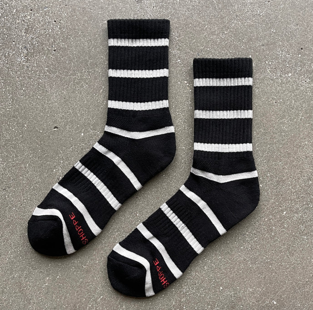 Le Bon Shoppe Boyfriend Socks Black Stripe