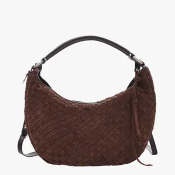 Adax Shoulder Bag Rozzano Marlin Braided Chocolate