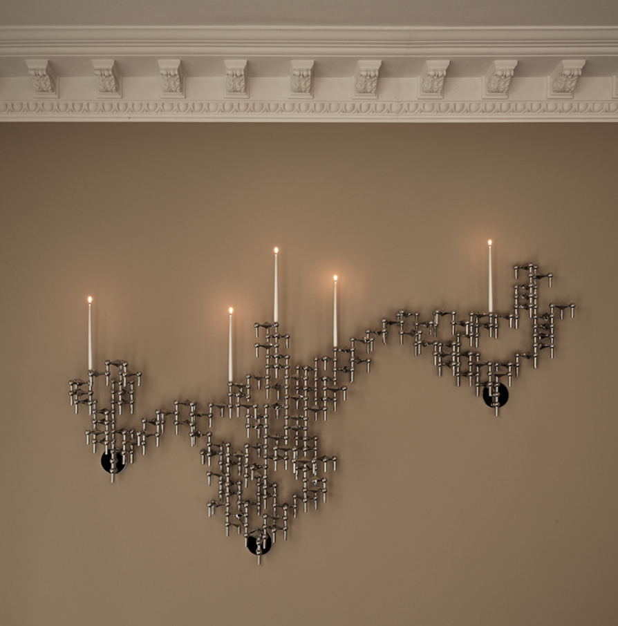 Stoff Nagel Chrome Nagel Wall Hanger Candle Holder