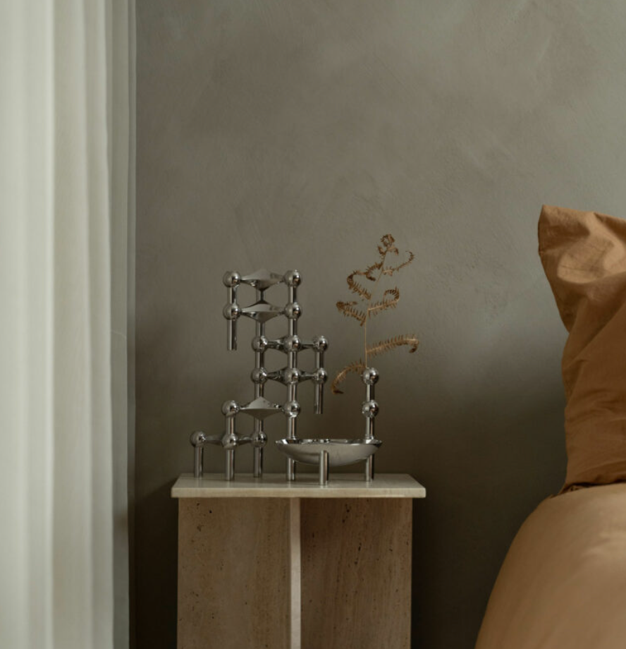 Stoff Nagel Chrome Nagel Candle Holder