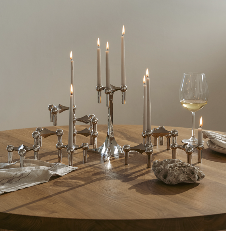 Stoff Nagel Chrome Nagel Candle Holder