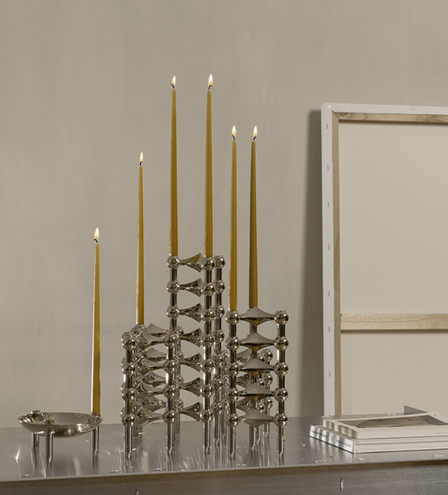 Stoff Nagel Chrome Nagel Candle Holder