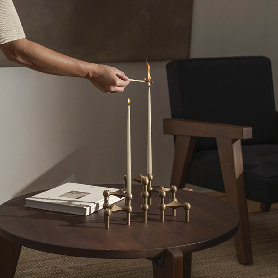 Stoff Nagel Taper Candles Stoff Nagel Off White 6 pcs