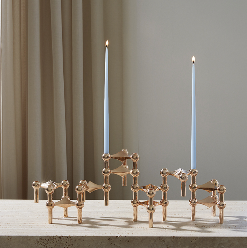 Stoff Nagel Taper Candles Stoff Nagel Sky Blue 6 pcs