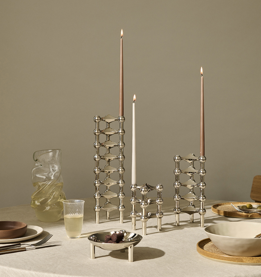 Stoff Nagel Taper Candles Stoff Nagel Soft Brown 6 pcs