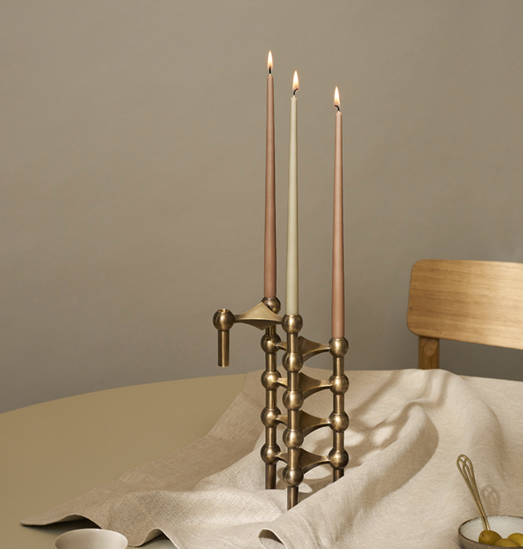 Stoff Nagel Taper Candles Stoff Nagel Soft Brown 6 pcs