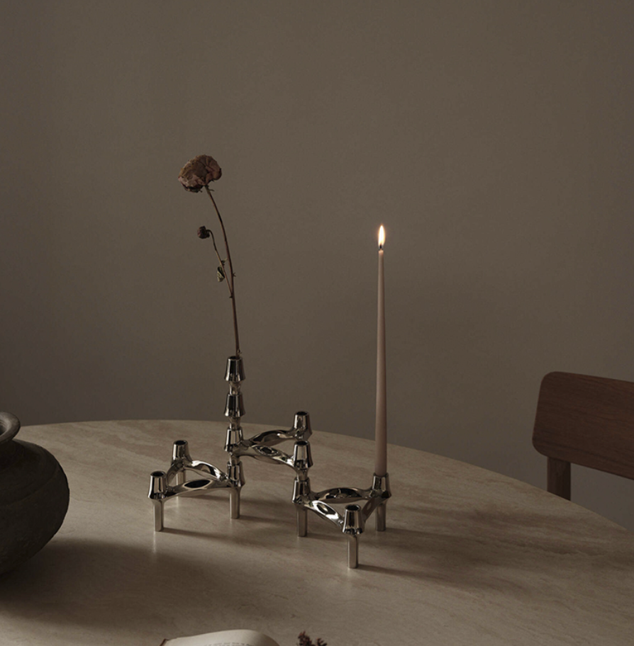 Stoff Nagel Taper Candles Stoff Nagel Latte 6 pcs