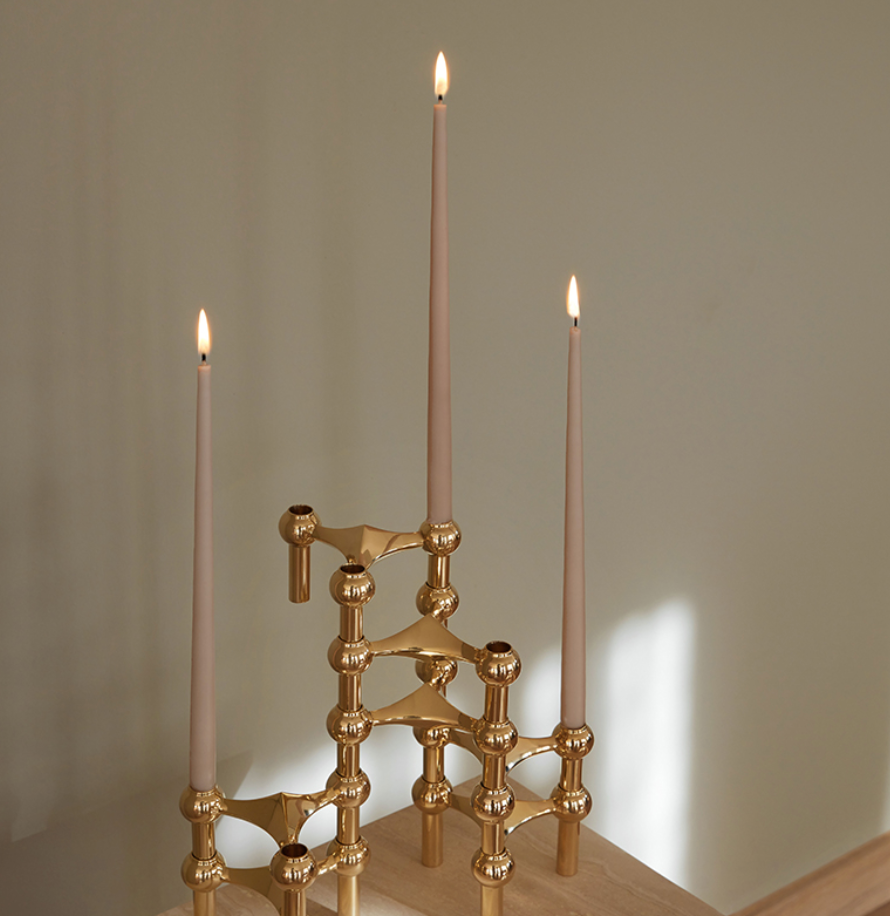 Stoff Nagel Taper Candles Stoff Nagel Latte 6 pcs