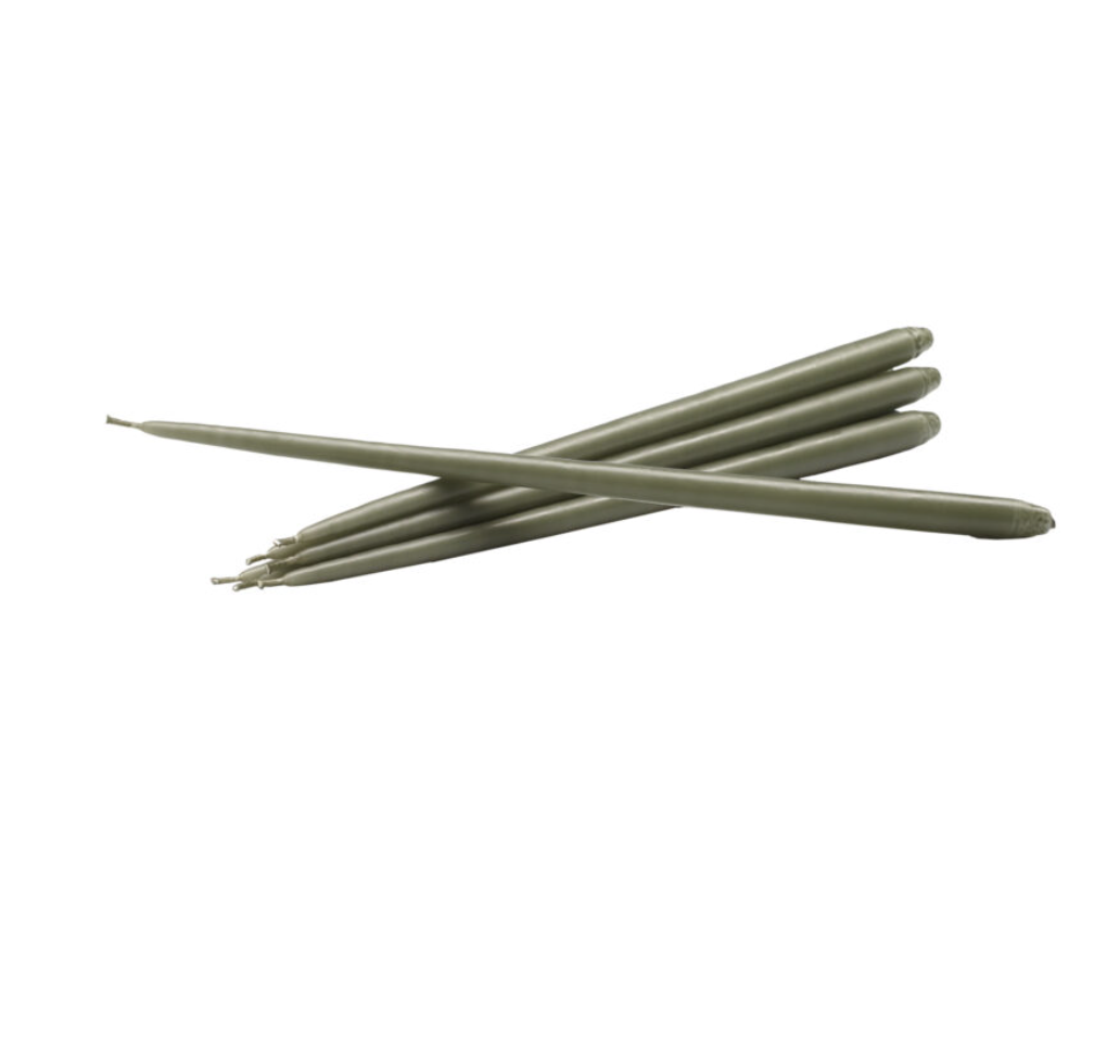 Stoff Nagel Taper Candles Stoff Nagel Dusty Green 6 pcs