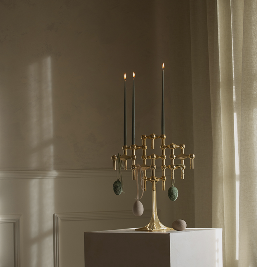 Stoff Nagel Taper Candles Stoff Nagel Dusty Green 6 pcs