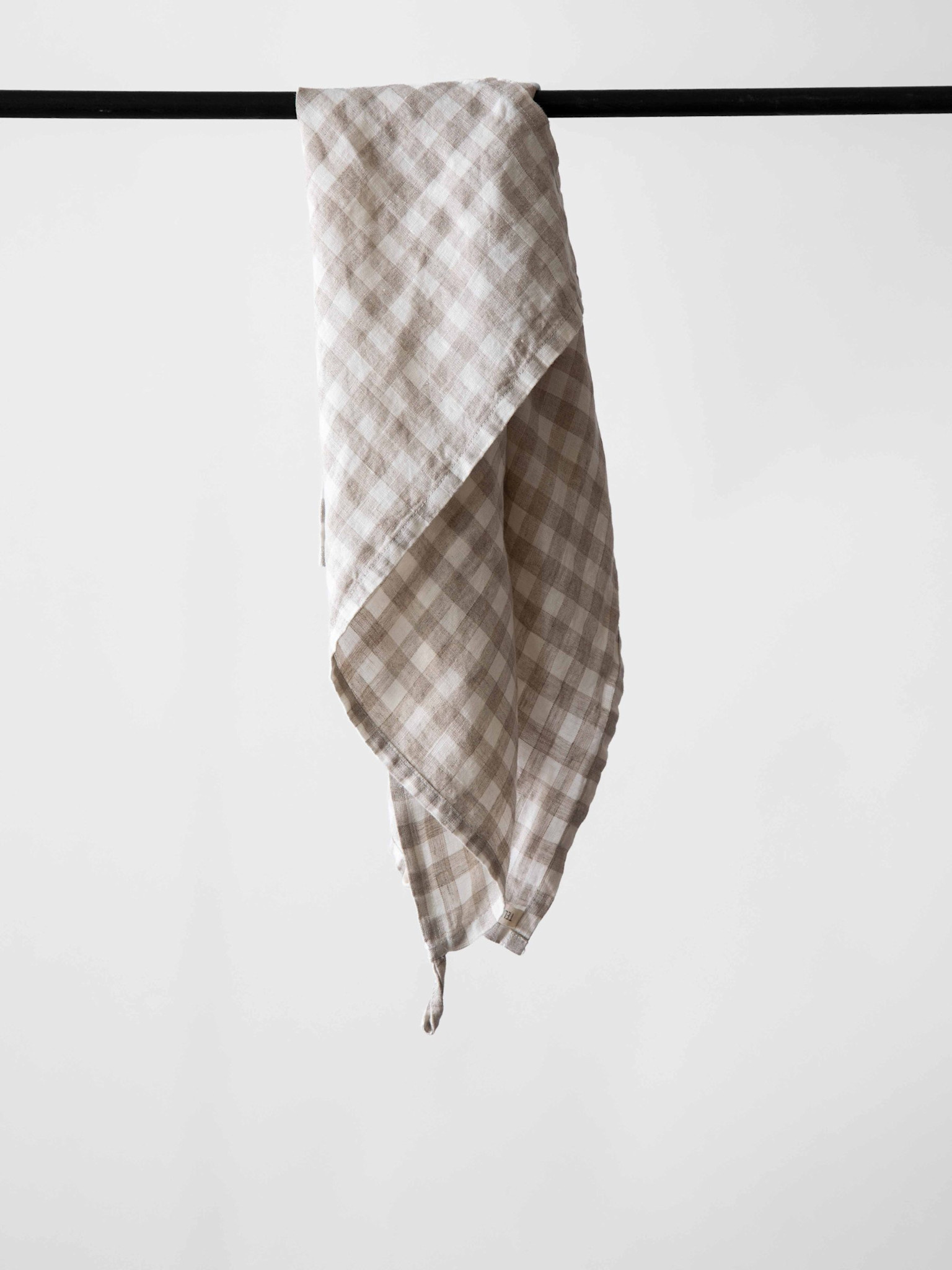 Tell Me More Kitchen Towel Linen Gingham Neutral