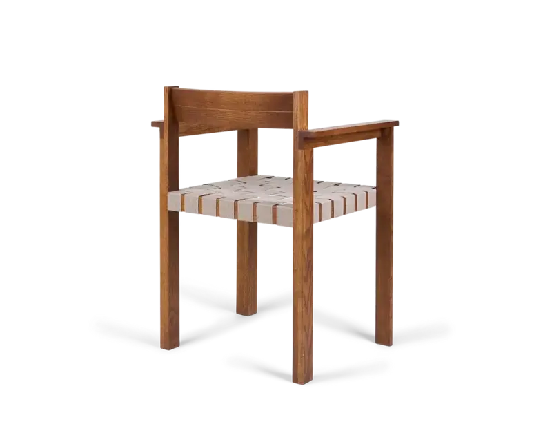 Frama Symmetry Armrest Chair Honey Ash Wood / Oat Fabric