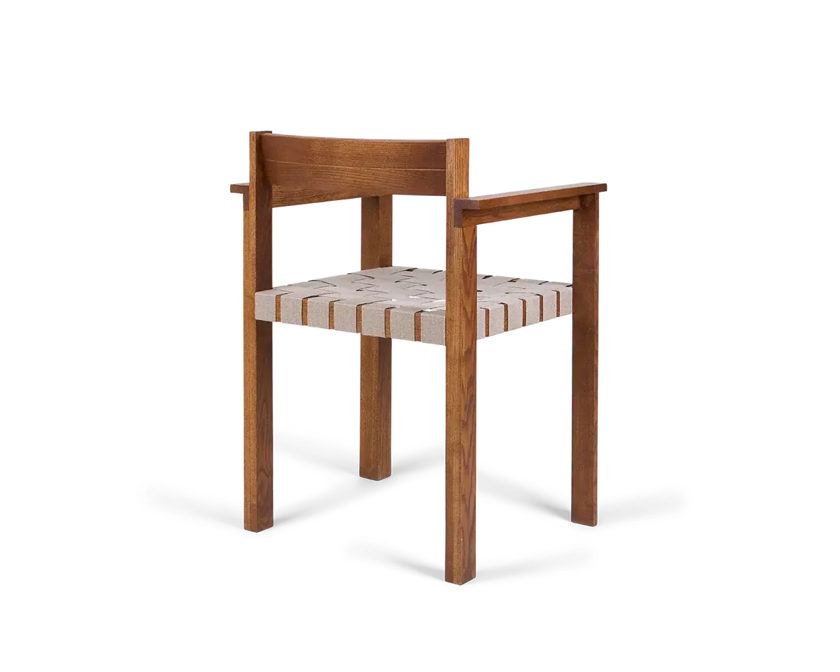 Frama Symmetry Armrest Chair Honey Ash Wood / Oat Fabric
