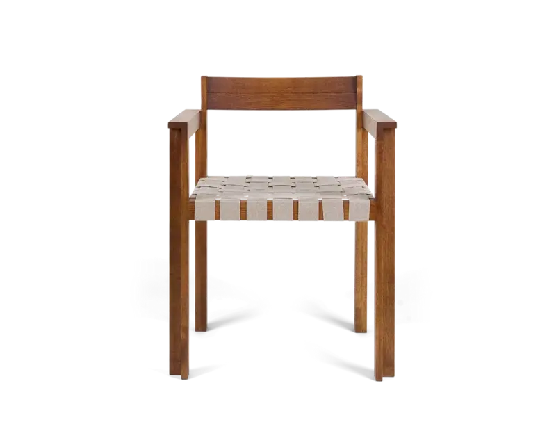 Frama Symmetry Armrest Chair Honey Ash Wood / Oat Fabric