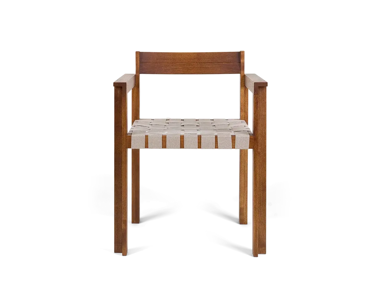 Frama Symmetry Armrest Chair Honey Ash Wood / Oat Fabric