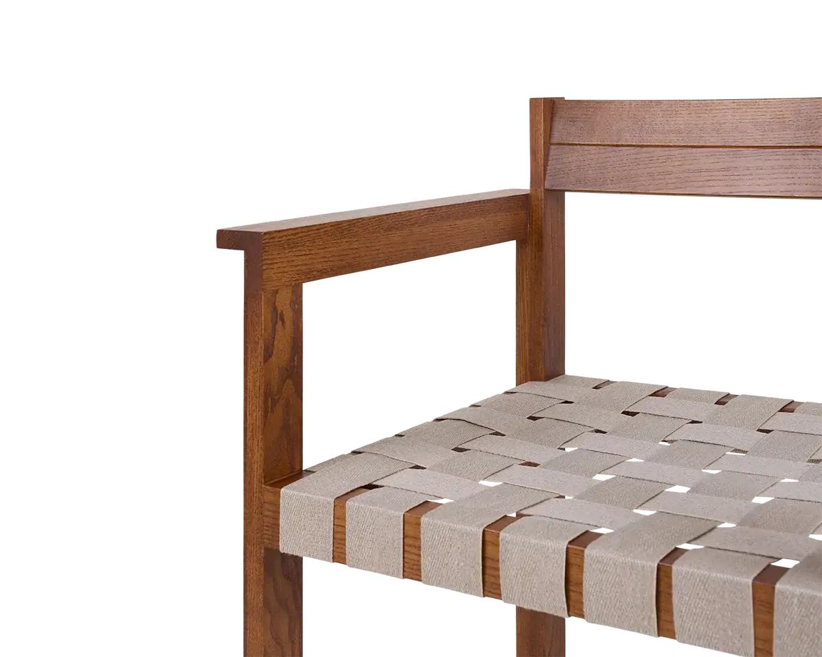 Frama Symmetry Armrest Chair Honey Ash Wood / Oat Fabric