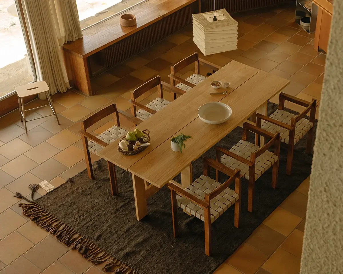 Frama Symmetry Armrest Chair Honey Ash Wood / Oat Fabric