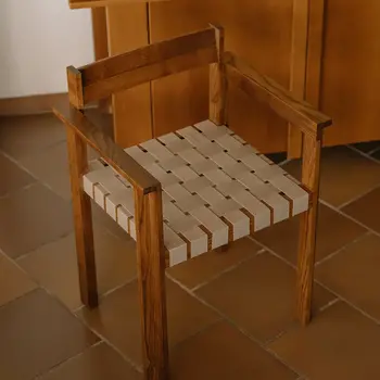 Frama Symmetry Armrest Chair Honey Ash Wood / Oat Fabric