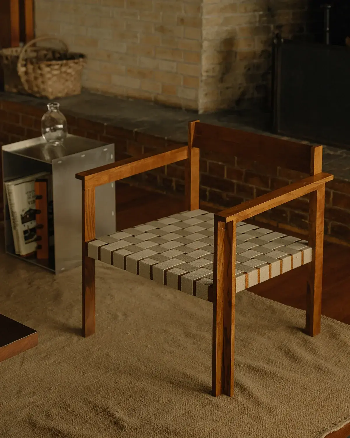 Frama Symmetry Easy Chair Honey Ash Wood Oat Fabric