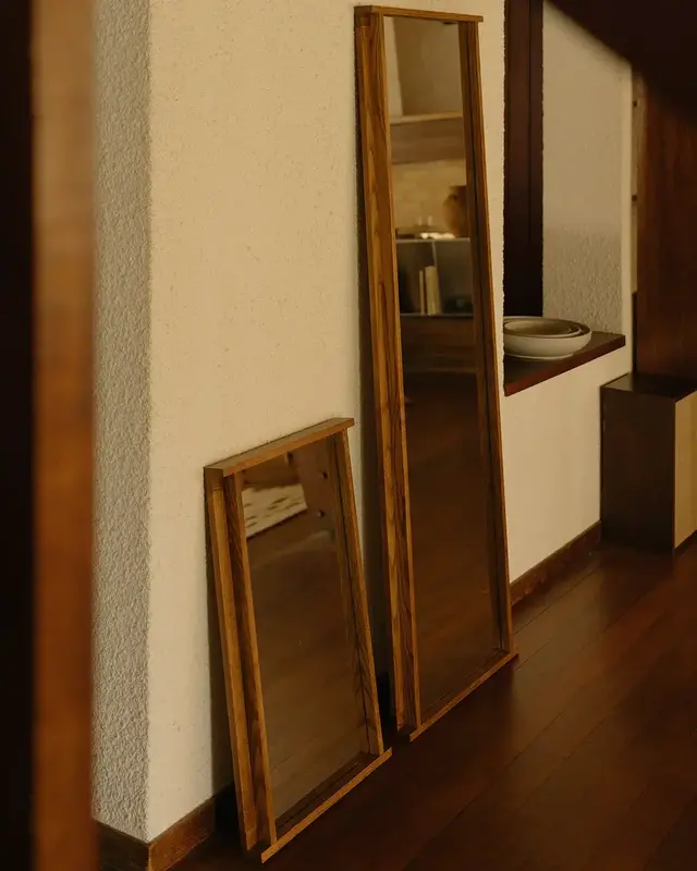 Frama Symmetry Mirror Honey Ash Wood Small